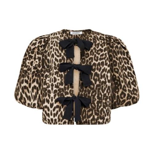 Leopard Sløyfe Bluse Topper