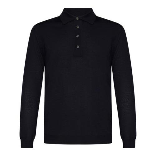 Luksuriøs Midnight Blue Merino Ull Polo