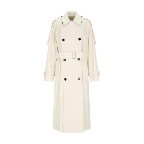 Hvit Bomull Trenchcoat Elegant Stil