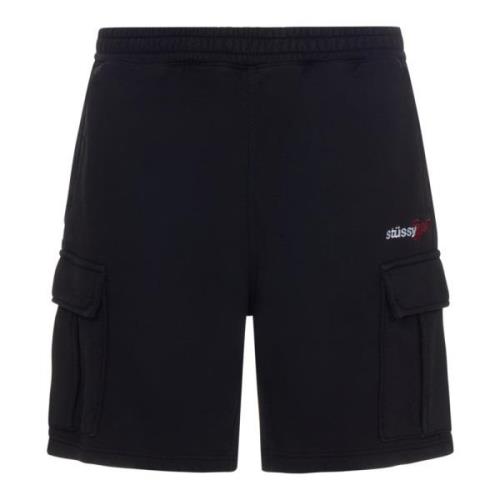 Sorte Cargo Shorts med Elastisk Midje