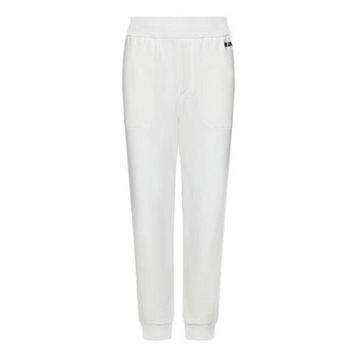 Hvite Joggers med Logo Broderi