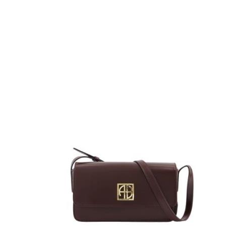 Burgunder Skinn Crossbody Veske