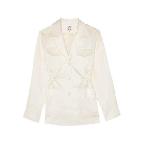 Neva ivory cotton satin jacket