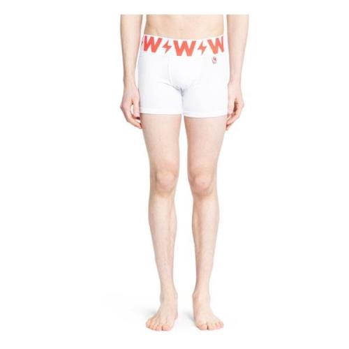 Hvit Bomull Boxer Briefs Jersey Elastisk