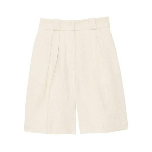 Elegant Ivory Plisserte Sommer Shorts