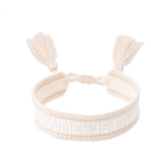 Woven Friendship Bracelet Je T`aime Vanilla