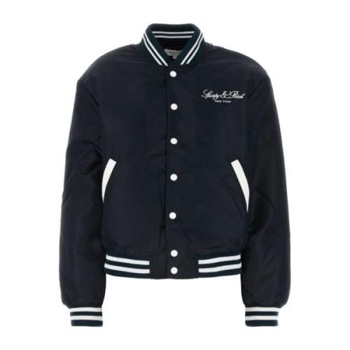 Stilig Navy Blue Bomber Jacket