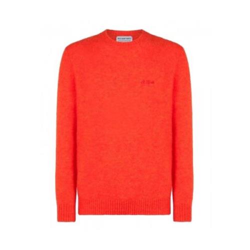 Oransje Ull Crewneck Genser Heron