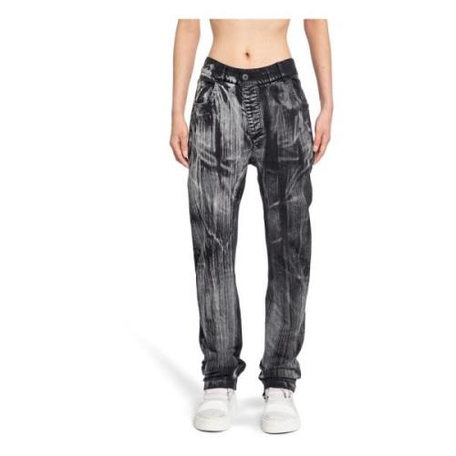 Sort Denim Distressed Bukser med 5 Lommer