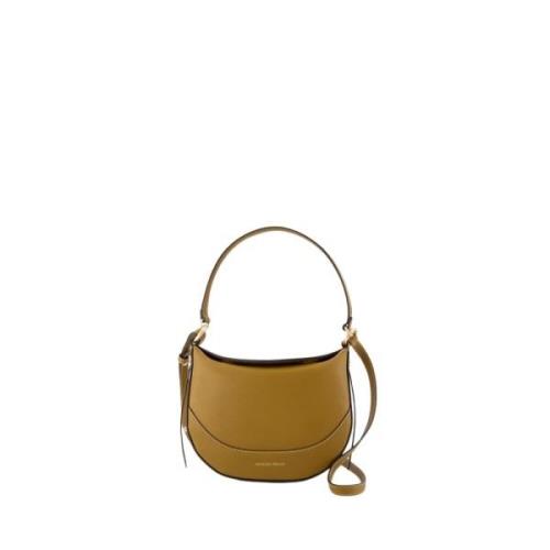 Brun Skinn Crossbody-veske med Magnetisk Lukking