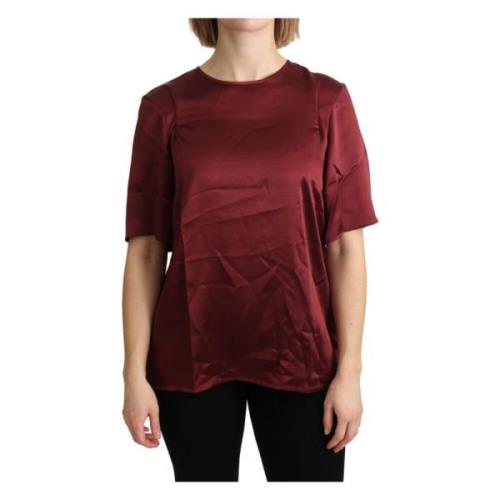 Silke Bordeaux Rundhals Bluse