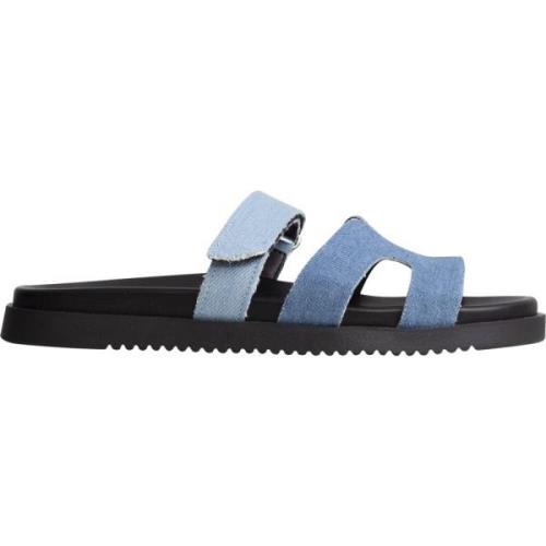 Blå Denim Plattform Sandal