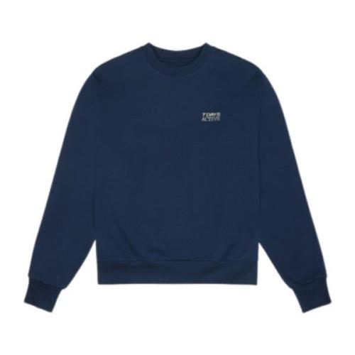 Blå Fitted Crewneck Sweatshirt