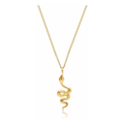 Gold Necklace with Mini Snake Pendant