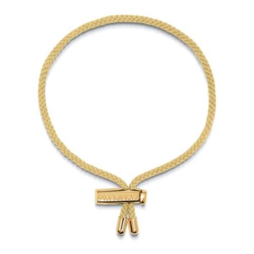 Men's Beige String Bracelet with Adjustable Gold Lock