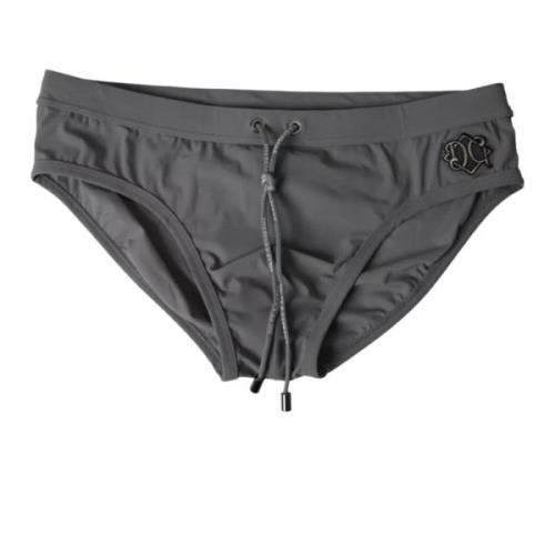 Mørk Grå Swim Brief med Logo