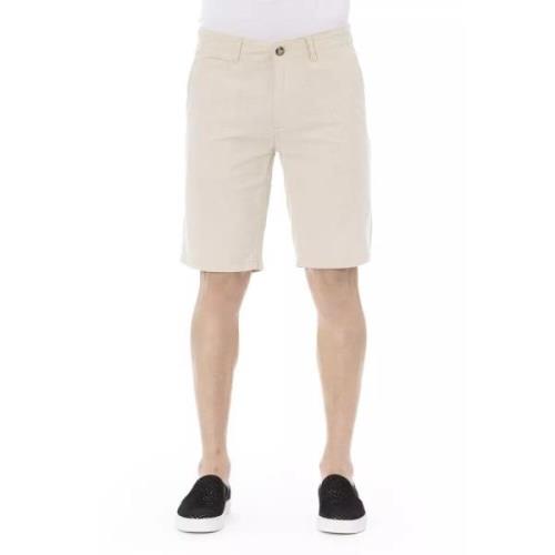 Trendy Beige Bomull Bermuda Shorts