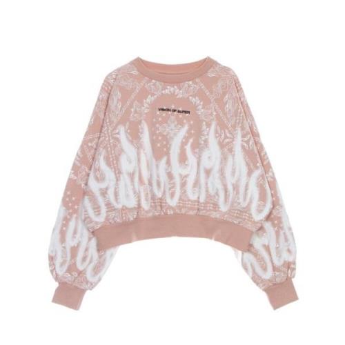 Bandana Print Crop Hoodie Sweatshirt