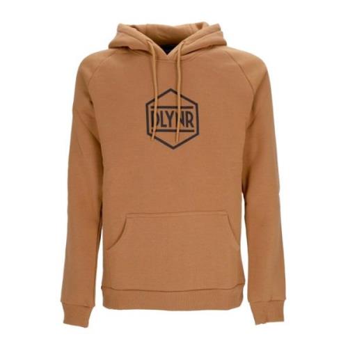 Khaki Logo Hoodie med Kengurulomme