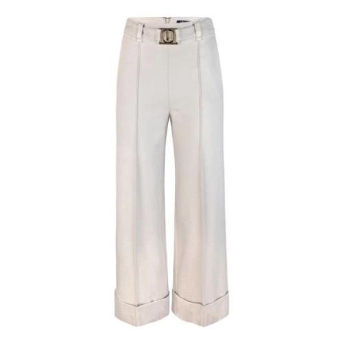 Hvite Cropped Bukser Milano Stil