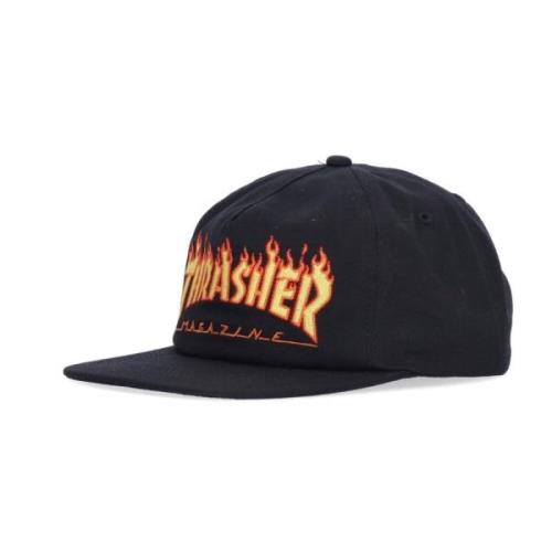 Flame Brodert Snapback Lue Svart