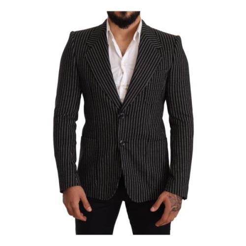 Stripete Lin Blazer Slim Fit Svart