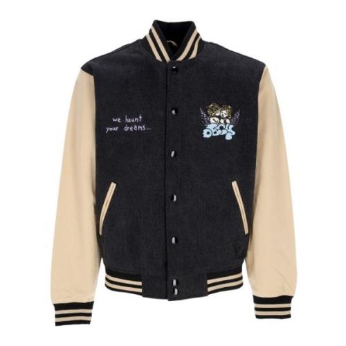 Denim Varsity Jakke Lett College Stil