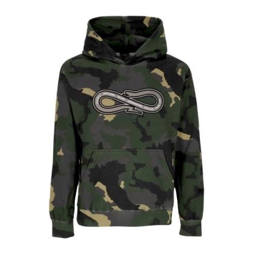 Svart Baseball Hoodie med Camo Print