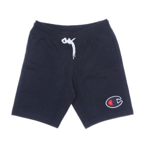 Navy Blue Treningsshorts Børstet Bomull