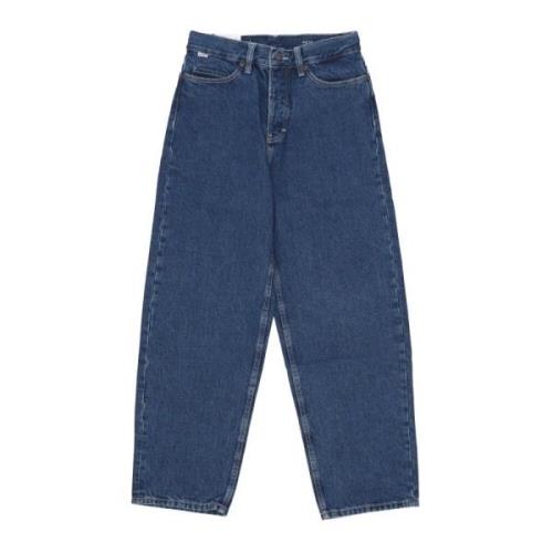 Menns Straight Leg Jeans Midtbrukt