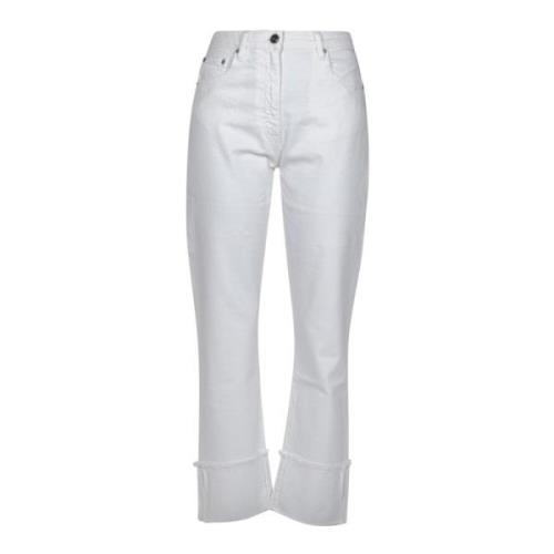 Hvit Denim Straight Leg Jeans