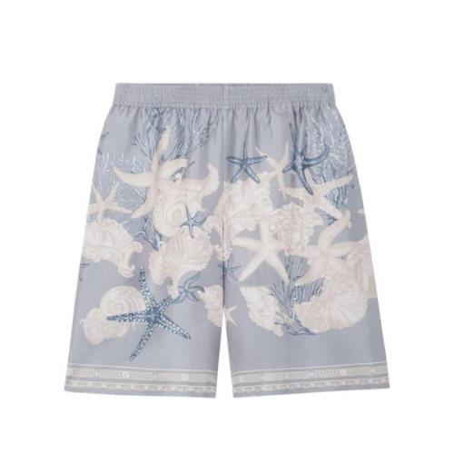 Silke Twill Print Shorts Grå