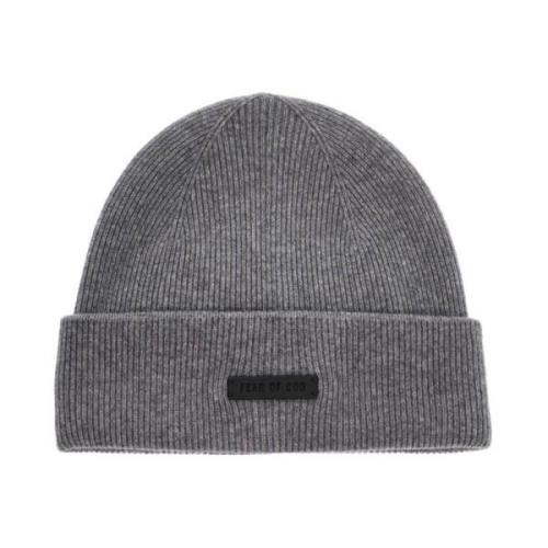 Kasjmir Beanie Lue med Lærlogo