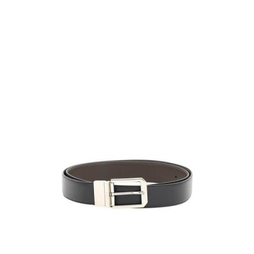 Reversibelt skinnbelte med sølvspenne