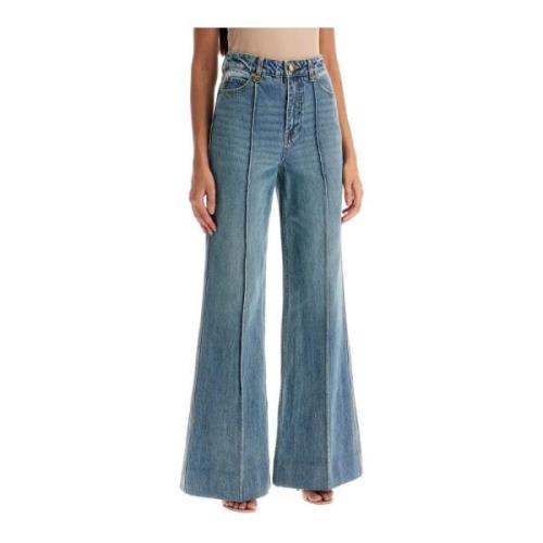 Flared Wide Leg Denim Jeans