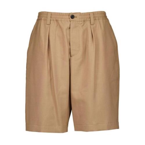 Brun Ull Bermuda Shorts med Folder