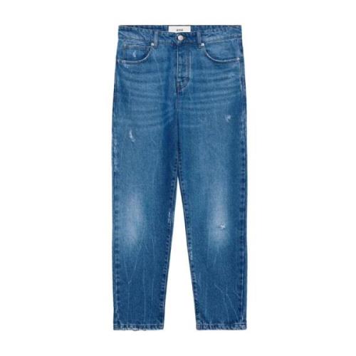 Blå Straight Jeans Tapered Fit