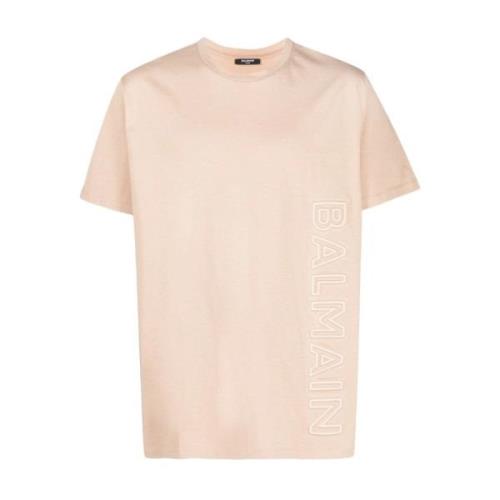 Preget Beige T-skjorte Casual Stil