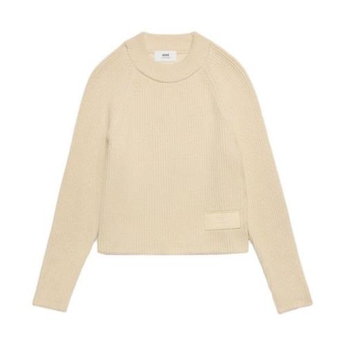 Casual Beige Genser Bomull Ull