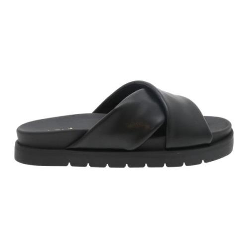 Svart Kryss Stropp Sandal