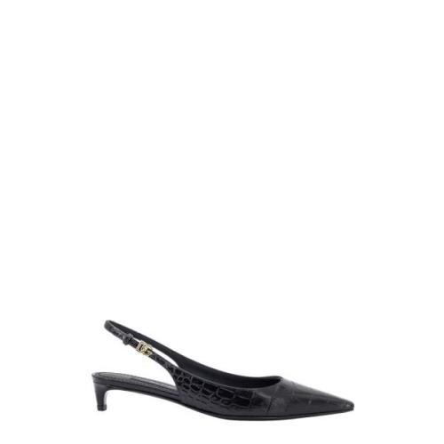 Krokoprint Skinn Slingback Sko