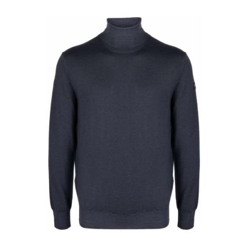 Blå Ull Turtleneck Genser