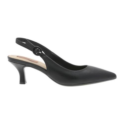 Svart Slingback Pumpe