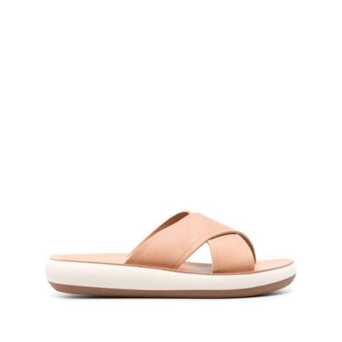 Beige Lær Casual Vachetta Sandaler