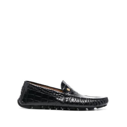 Sort skinn casual moccasin loafers