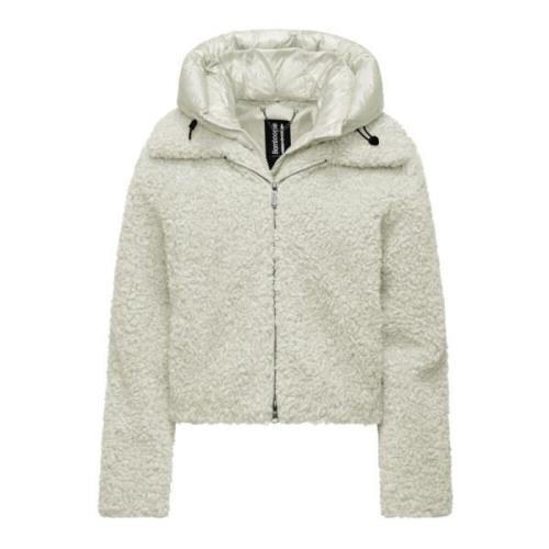 Kort Sherpa Fleece Kåpe med Hette