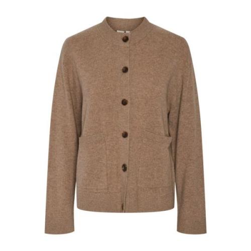 Strikket Cardigan - Taupe Grå