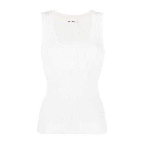 Hvit Bomull Nylon Tank Top