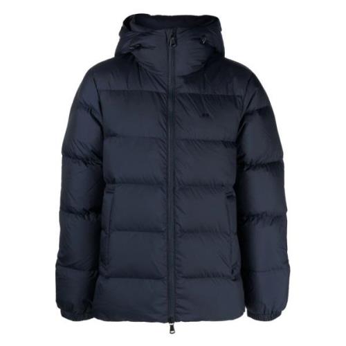 Blå Puffer Dunjakke Casual Stil