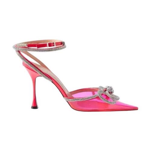 Neon Pink PVC Double Bow Stilettos